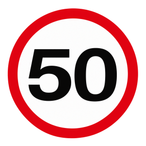 จำกัดความเร็วไม่เกิน 50 กิโลเมตร/ชั่วโมง