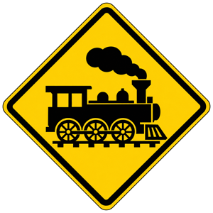ทางตัดทางรถไฟข้างหน้า (ไม่มีแผงกั้น)